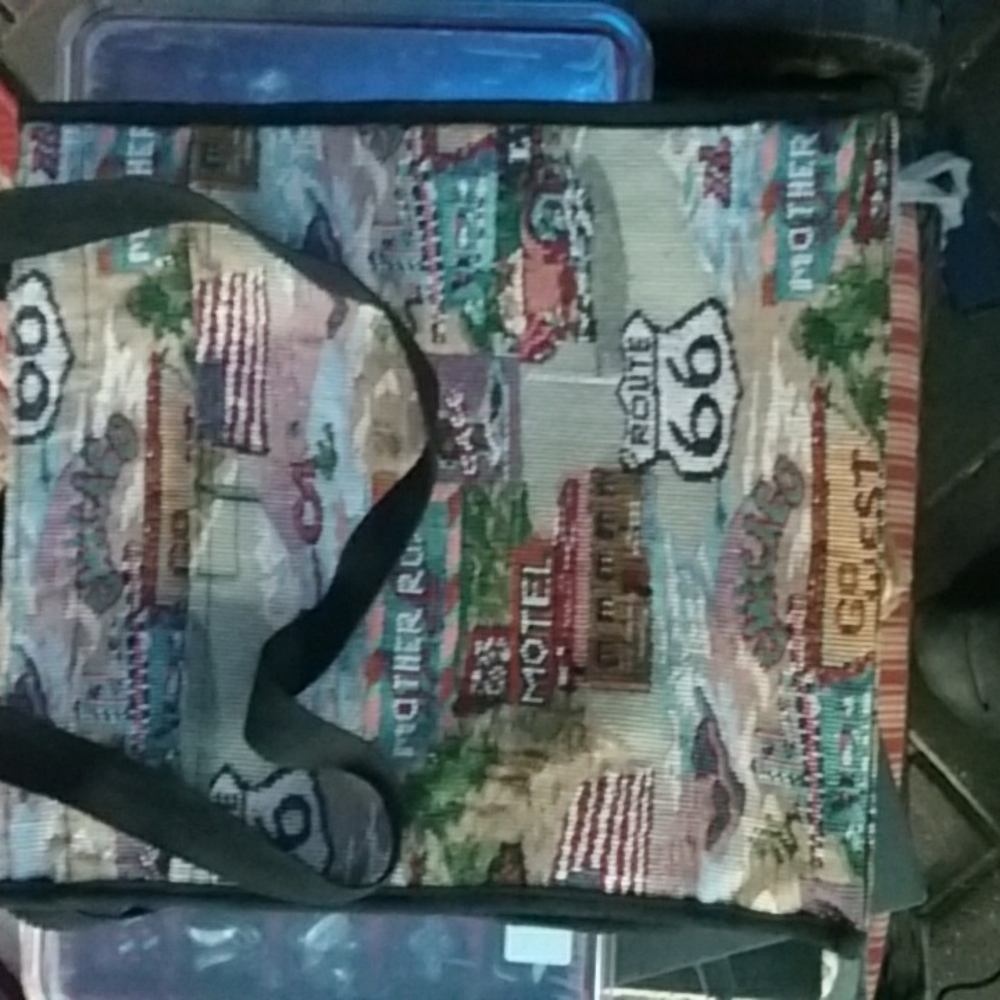Route 66 tapestry travel bag